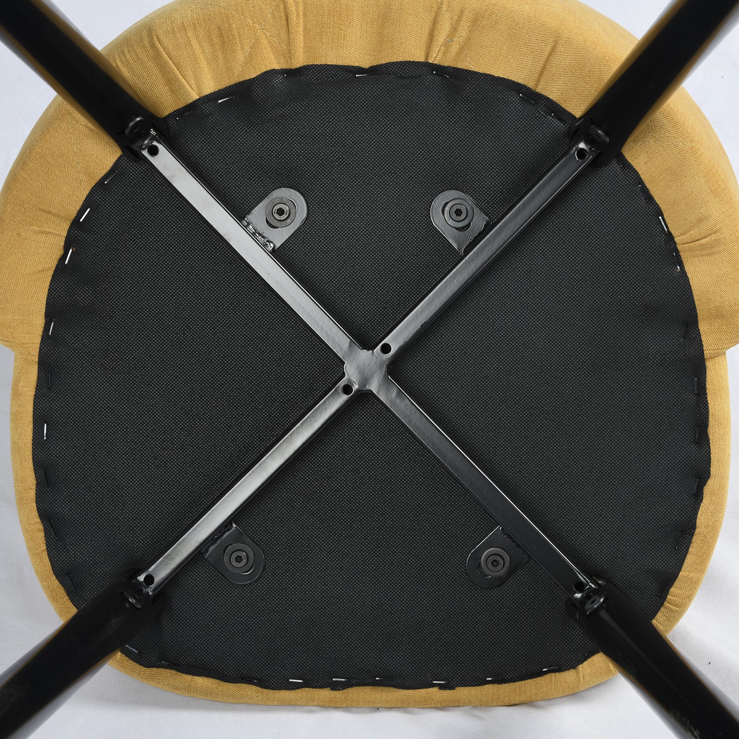 Homy Casa Haseeb 30" Bar Stool, Yellow Terry Fabric Upholstery with Black Metal Legs,Open Box