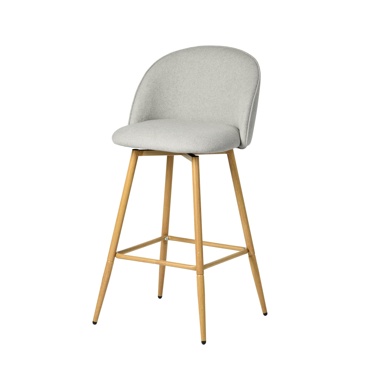 Homy Casa HASEEB 26" Swivel Counter Height Bar Stools Set of 2,Gray