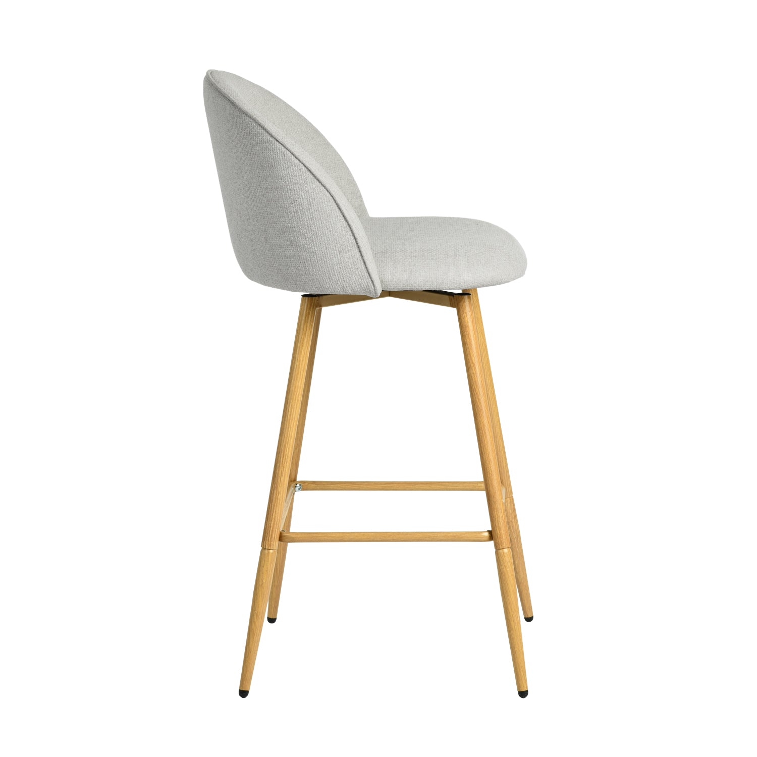 Homy Casa HASEEB 26" Swivel Counter Height Bar Stools Set of 2,Gray