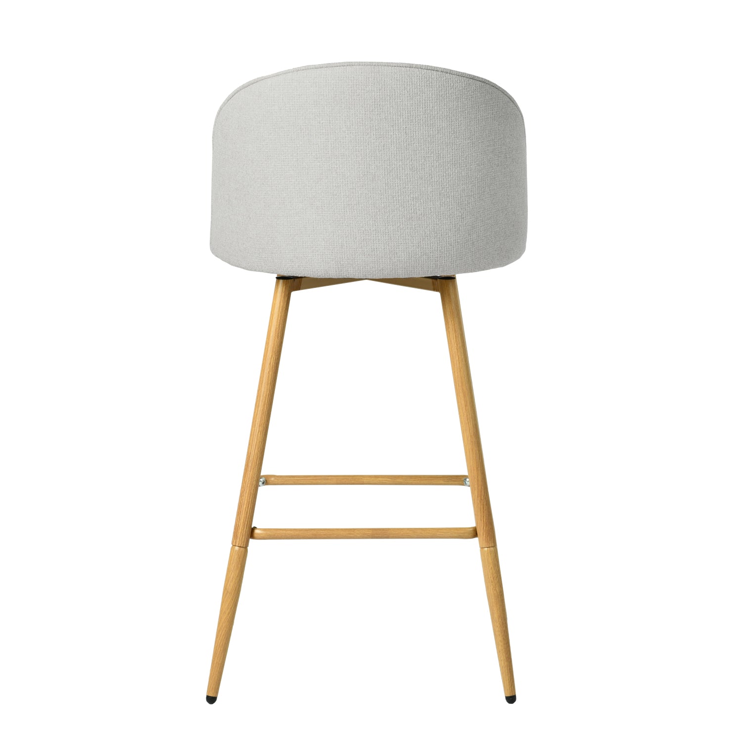 Homy Casa HASEEB Counter Barrel Beige Oak Leg Swivel Barstool "18.31 x 19.88 x 37.01 in" Kitchen & Dining Seating