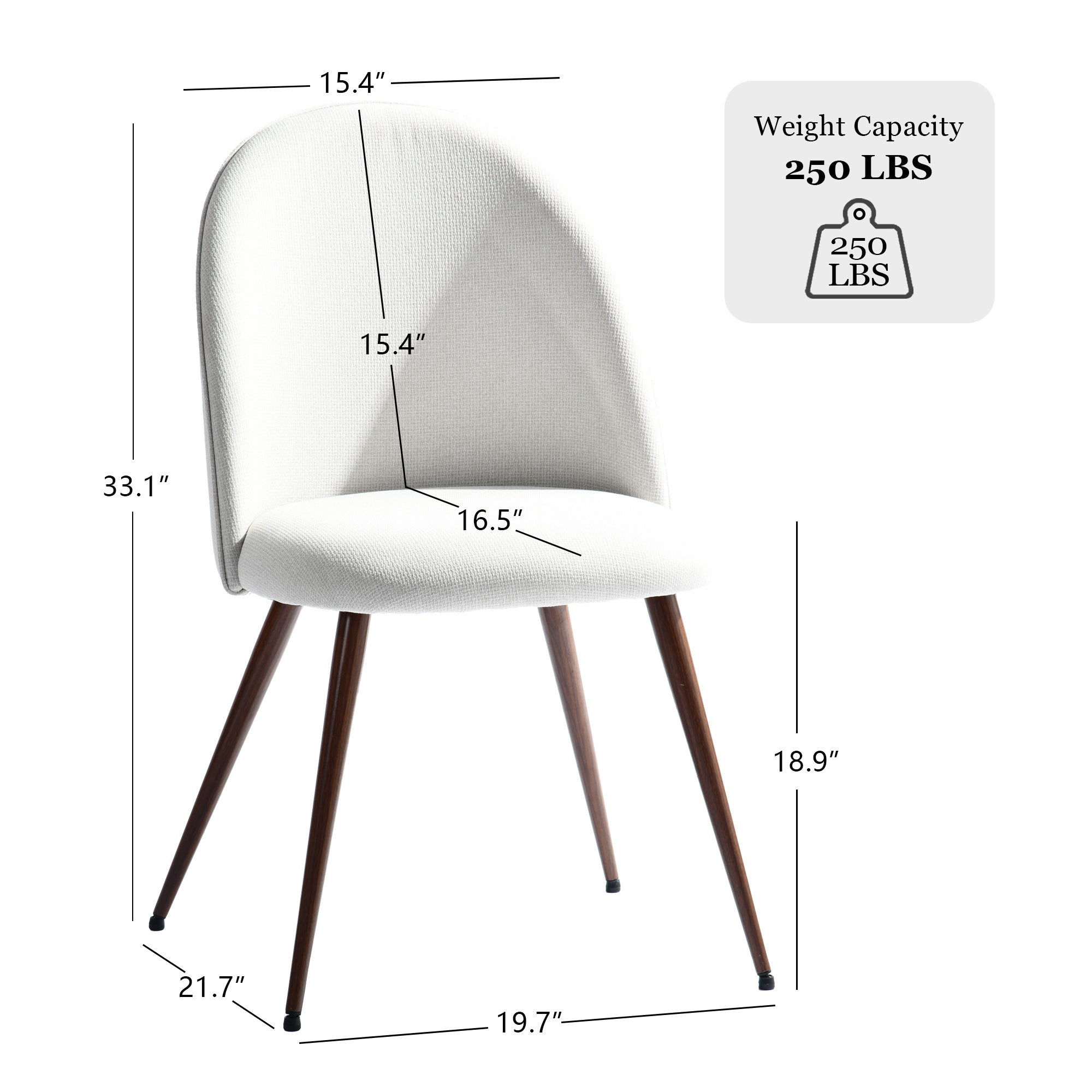Homy Casa Sorian+Haven 5PC Dining Set 63" Rectangular Table with Beige Fabric Upholstered Chairs