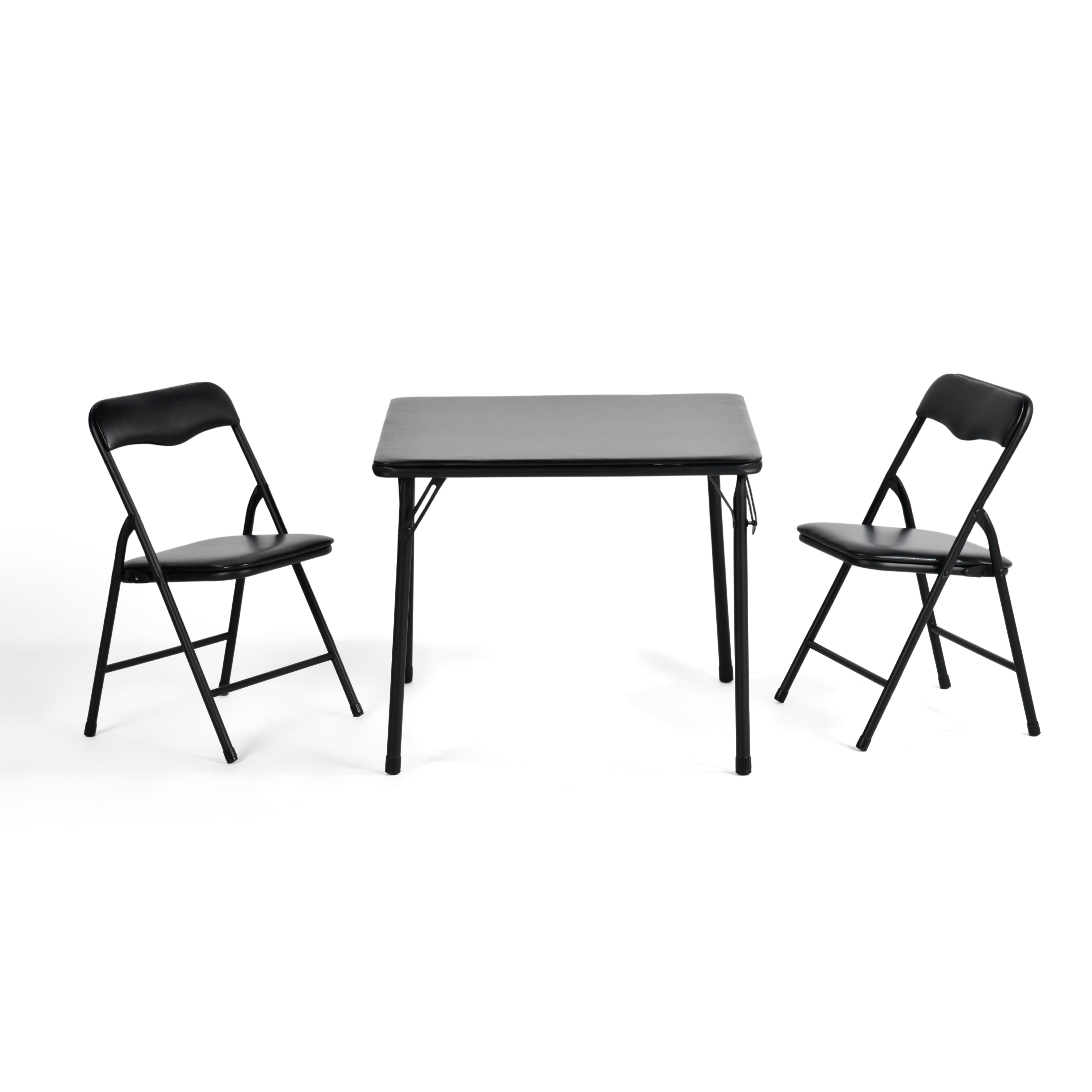 Homy Casa PAGE BLACK 1+2 24" x 24" Table and Chair Set for Kids, Multi-Purpose Use