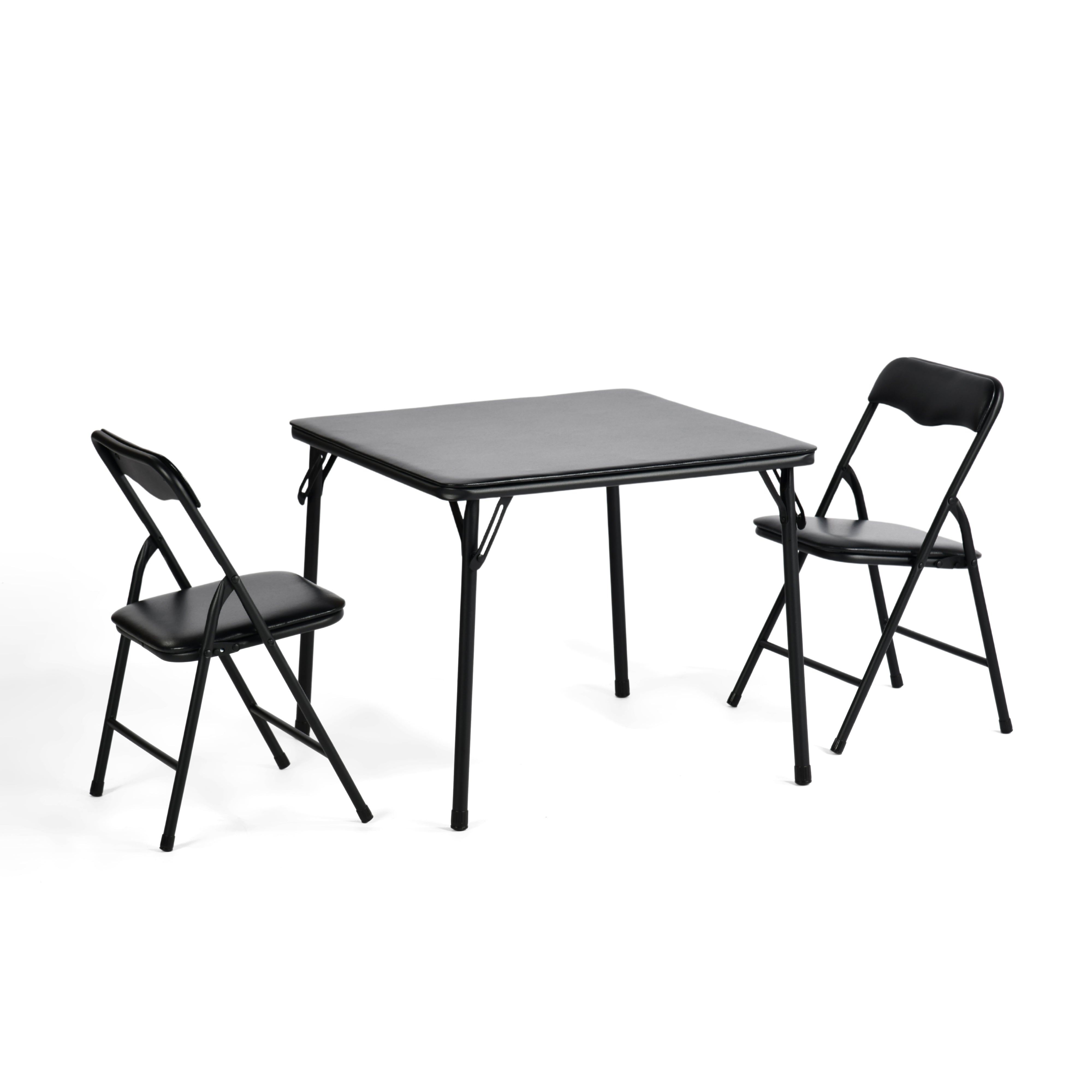 Homy Casa PAGE BLACK 1+2 24" x 24" Table and Chair Set for Kids, Multi-Purpose Use