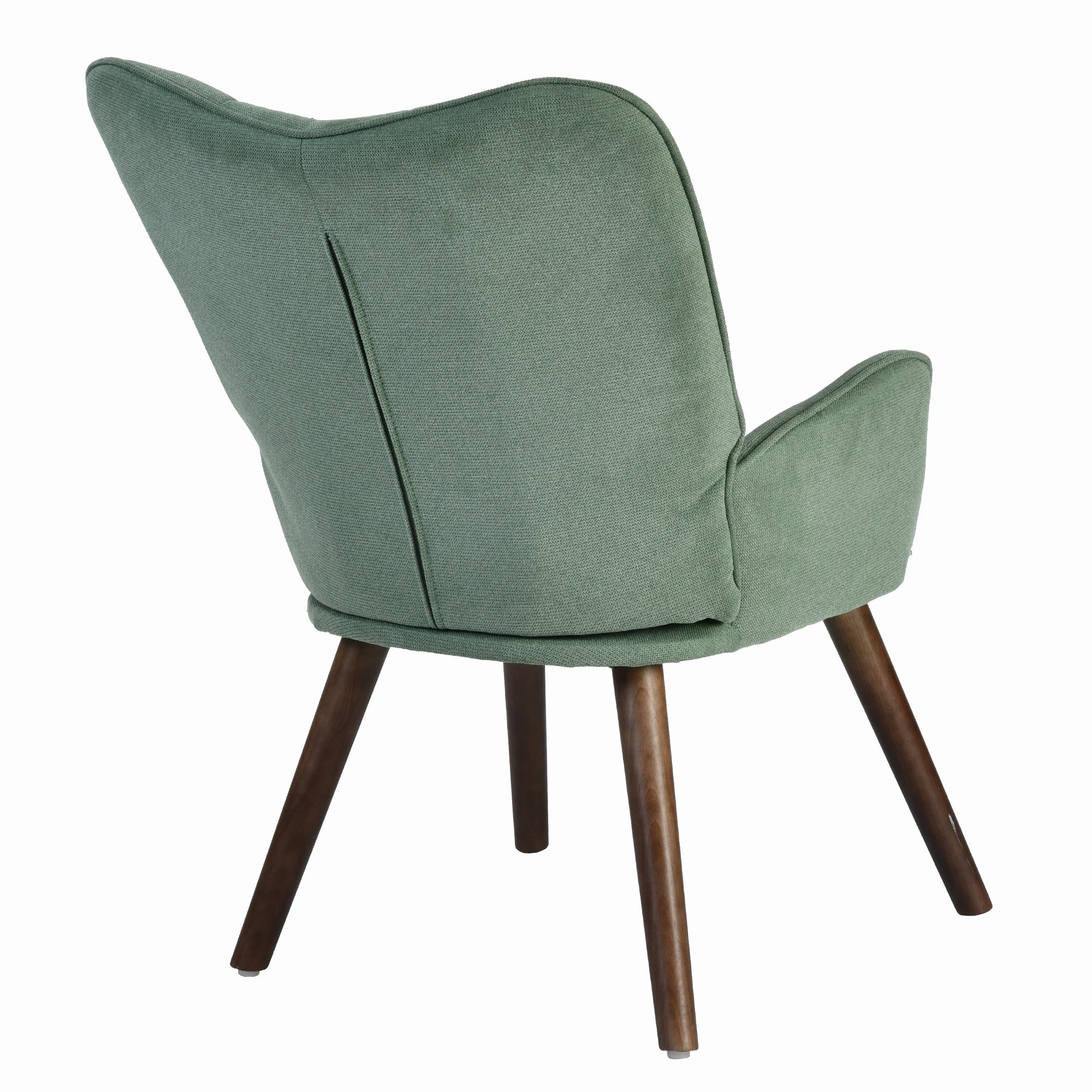 Homy Casa Kanas Green Walnut Leg Wingback Accent Chair