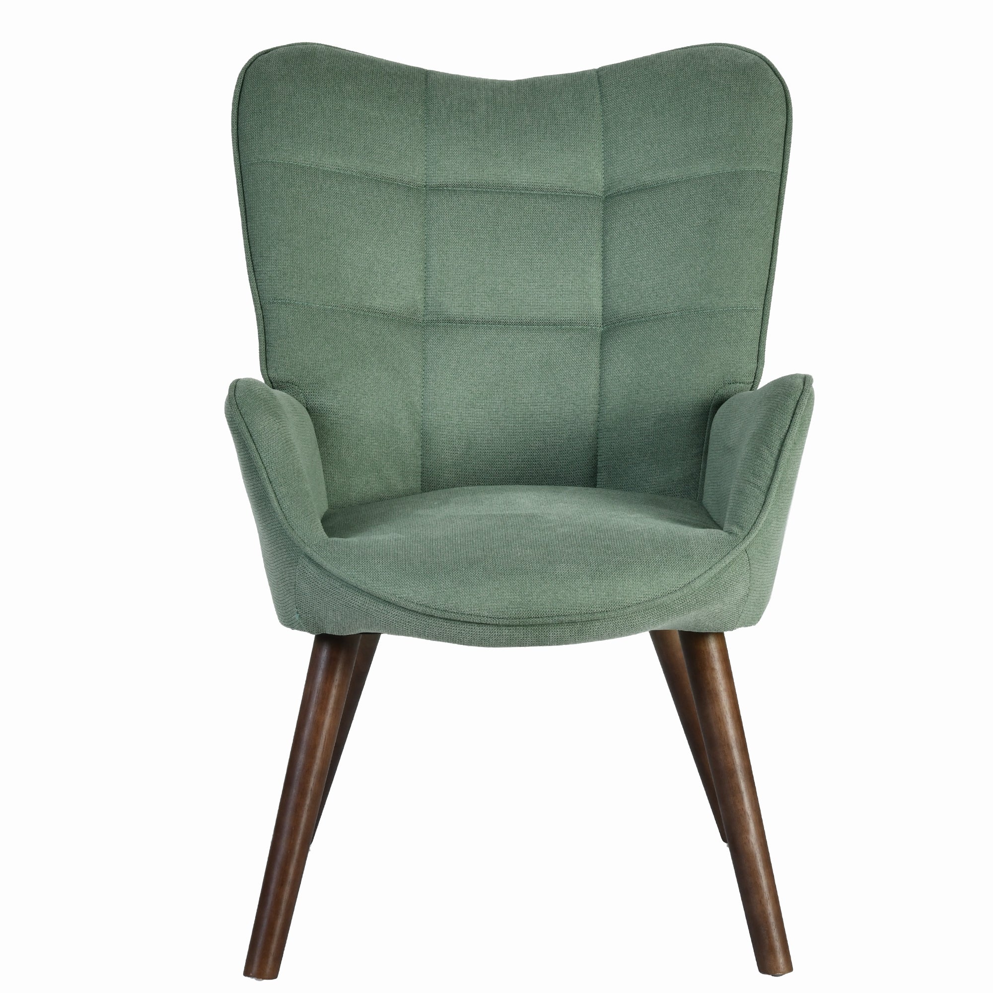 Homy Casa Kanas Green Walnut Leg Wingback Accent Chair