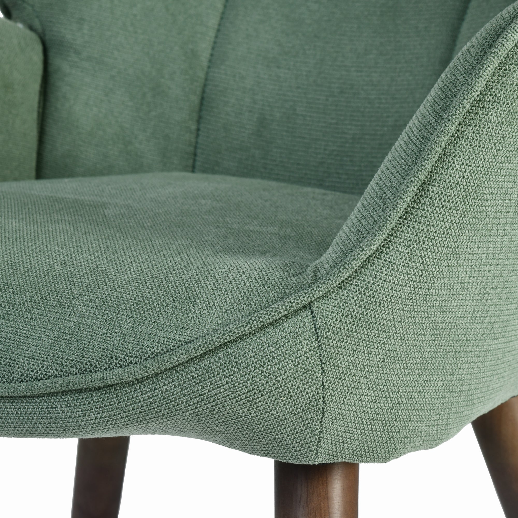 Homy Casa Kanas Green Walnut Leg Wingback Accent Chair