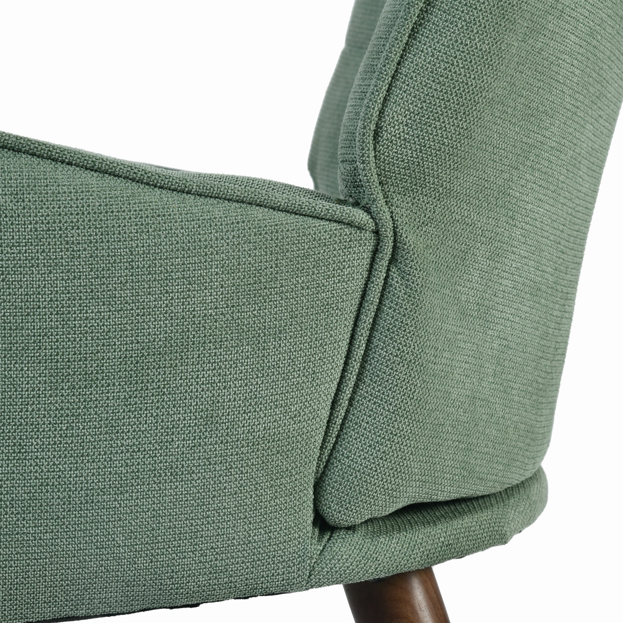 Homy Casa Kanas Green Walnut Leg Wingback Accent Chair