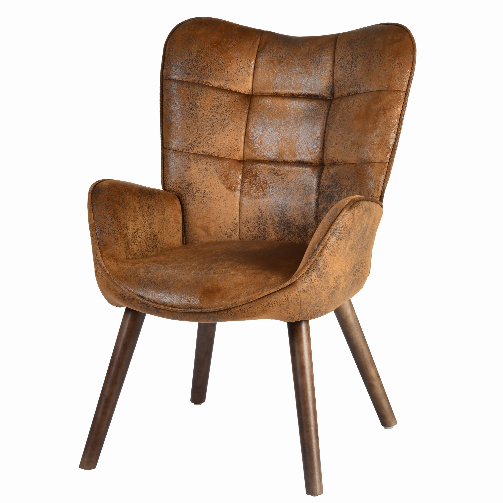 Kanas Wingback Accent Chair Fabric Upholstered Arm Chair
