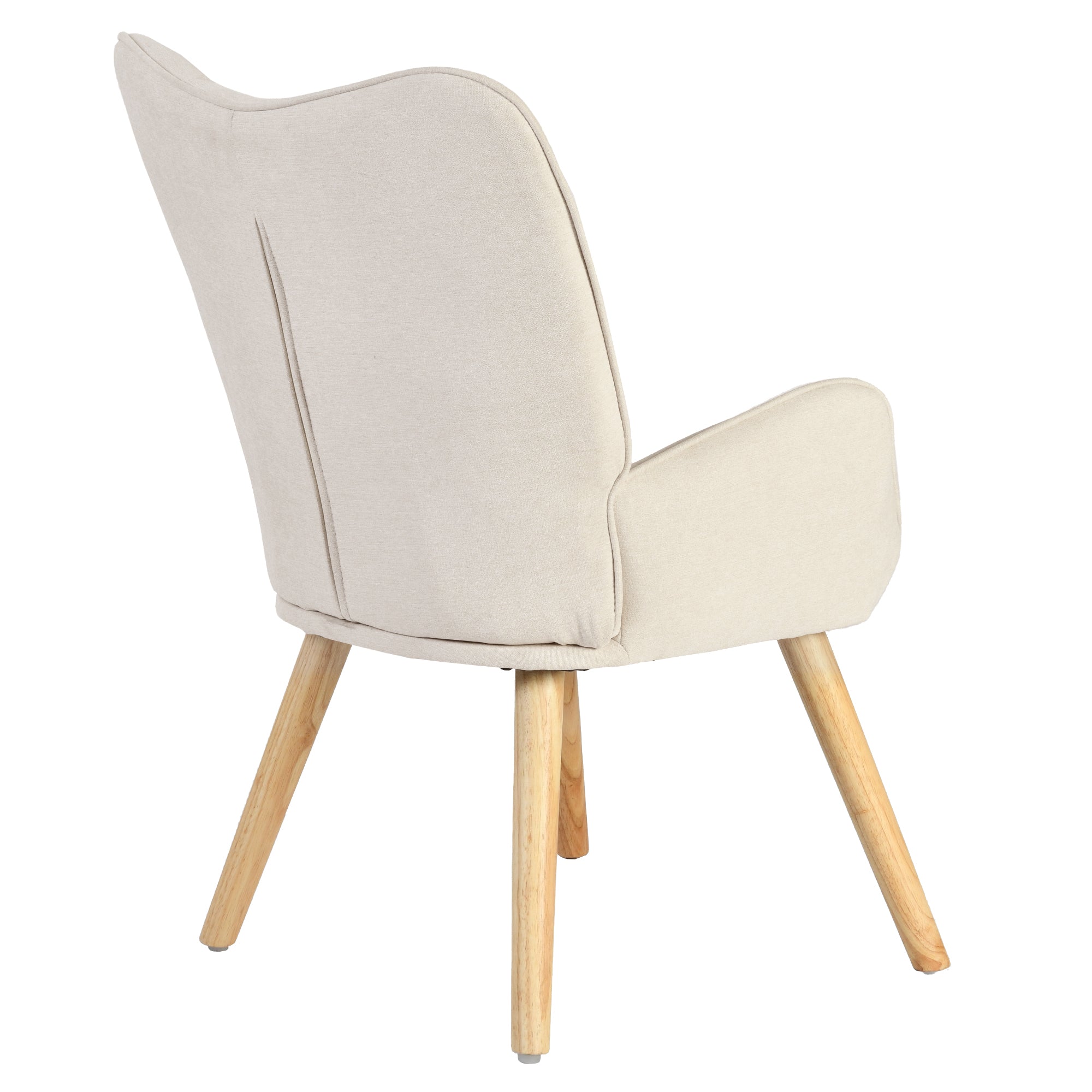 Homy Casa Kanas Beige Oak Leg Wingback Accent Chair