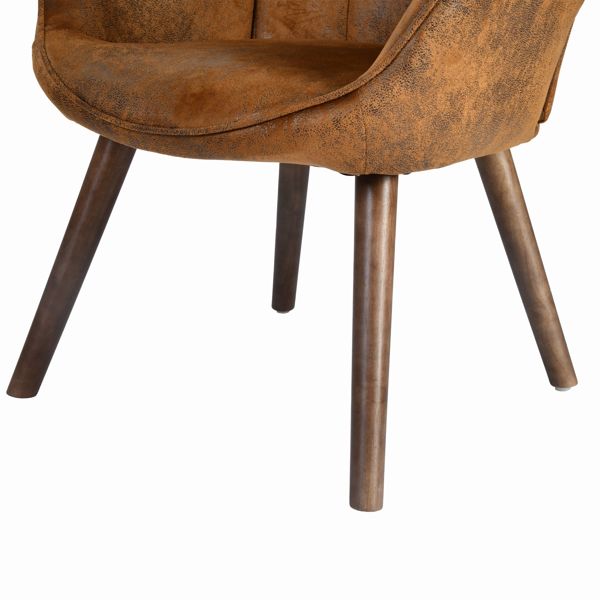 Homy Casa Kanas Suede Walnut Leg Wingback Accent Chair