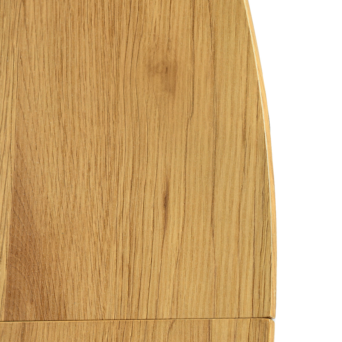 Kova 47" Round Dining Table with Textured Wood-Grain Top and Angled Metal Base