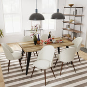 Lancelot 7 Piece Walnut & Haven Upholstered Dining Set