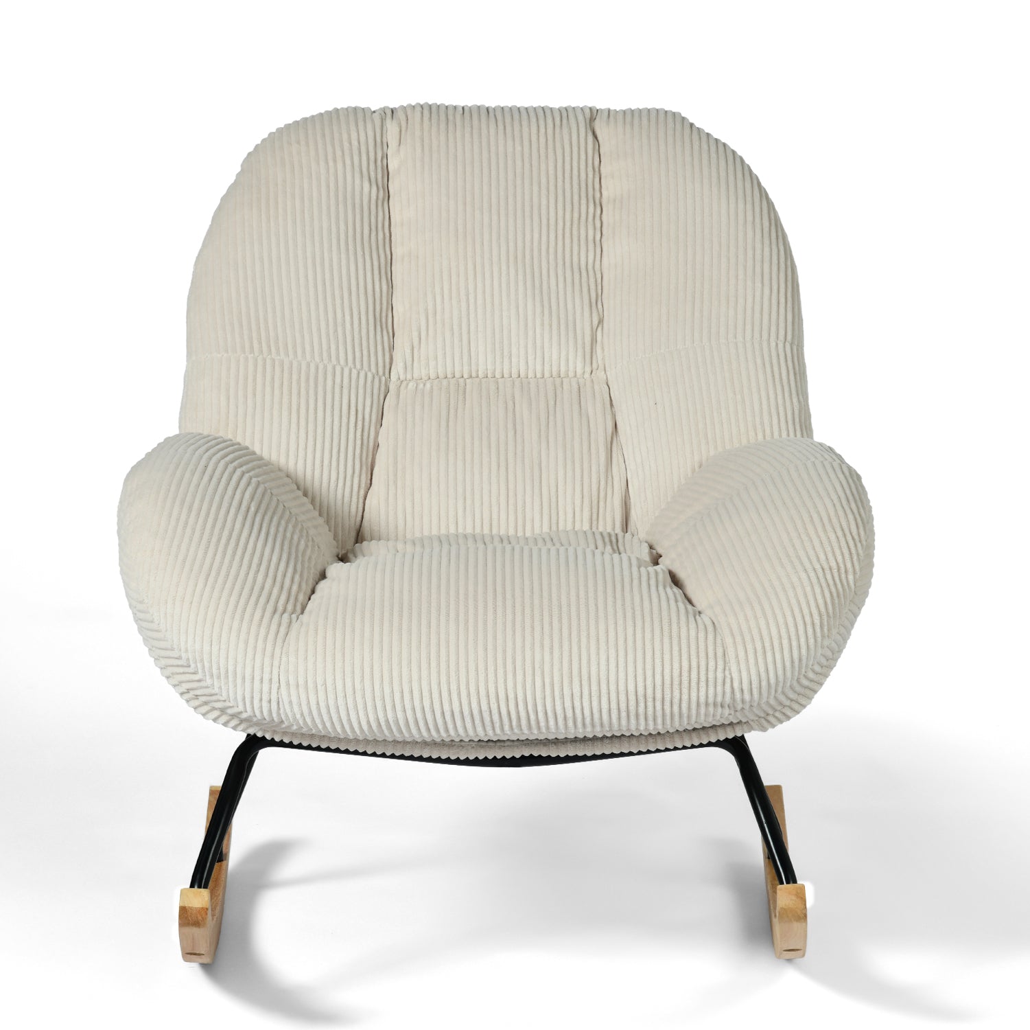 Lithops Corduroy Rocking Chair Modern Fabric Accent Chair