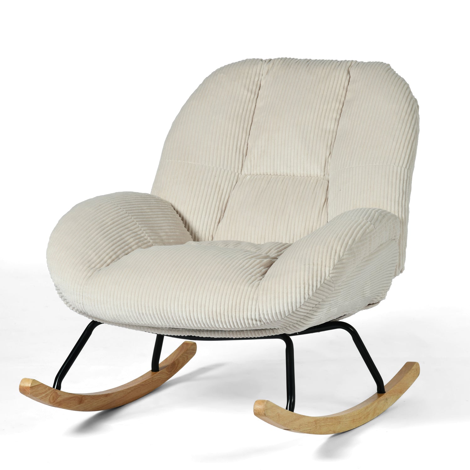 Lithops Corduroy Rocking Chair Modern Fabric Accent Chair