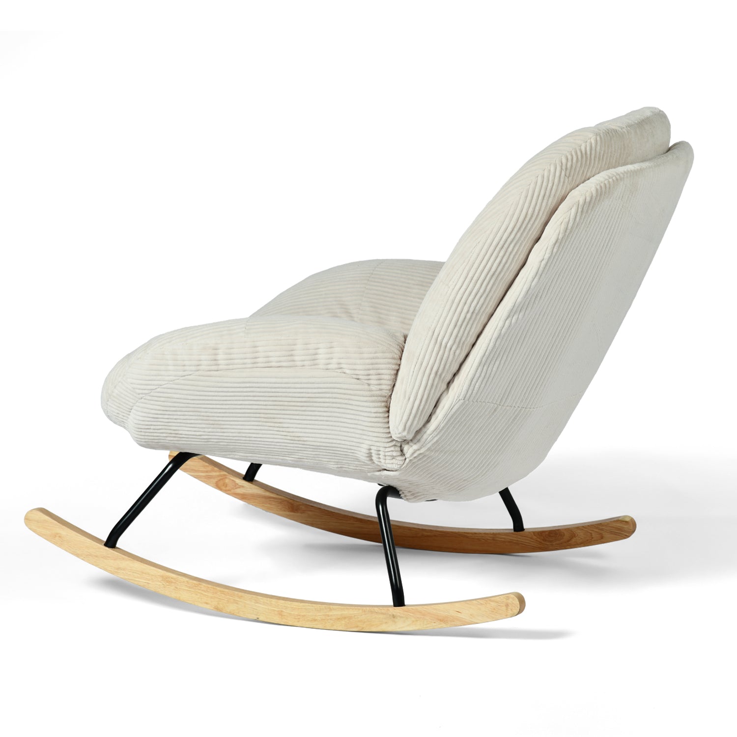 Lithops Corduroy Rocking Chair Modern Fabric Accent Chair