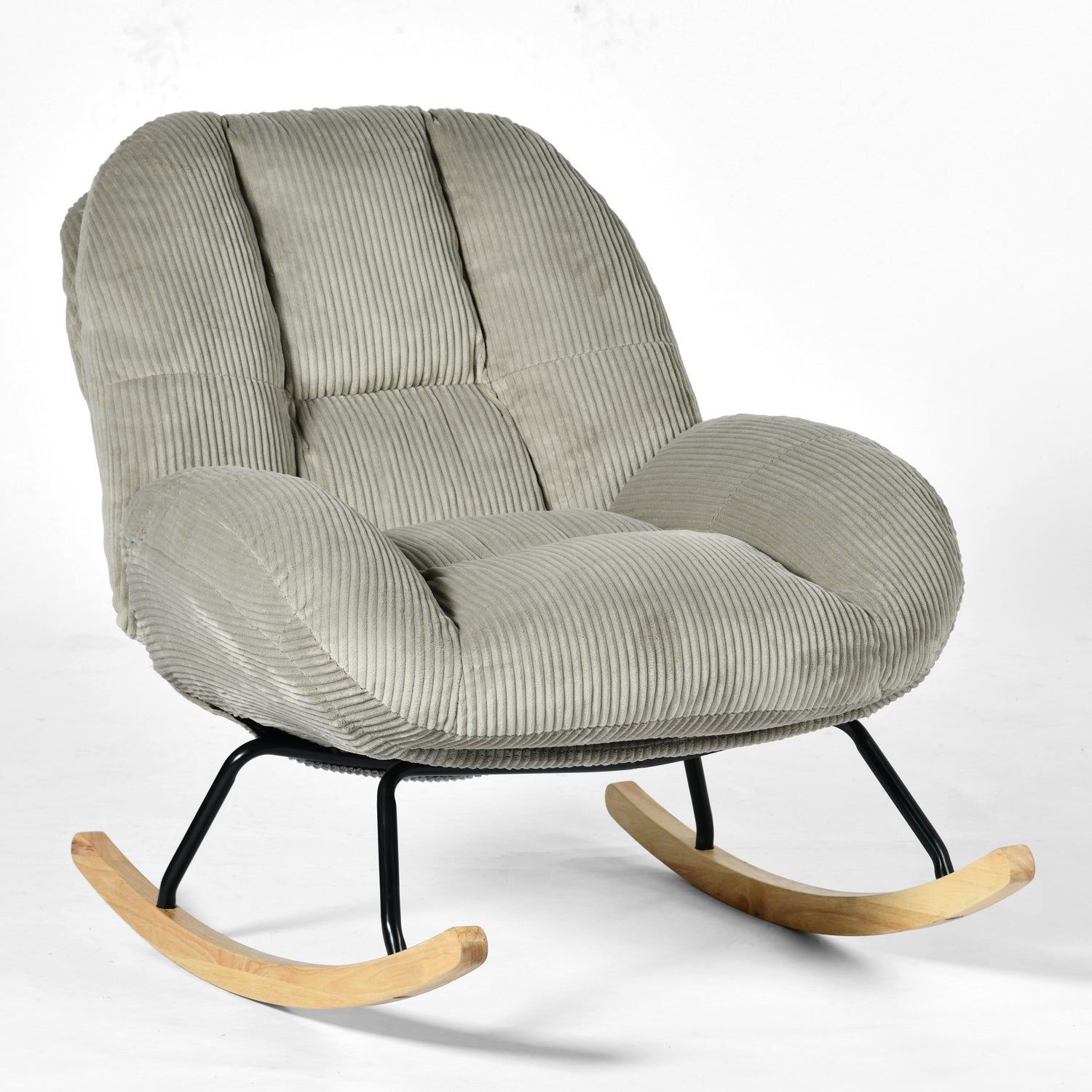 Lithops Corduroy Rocking Chair Modern Fabric Accent Chair