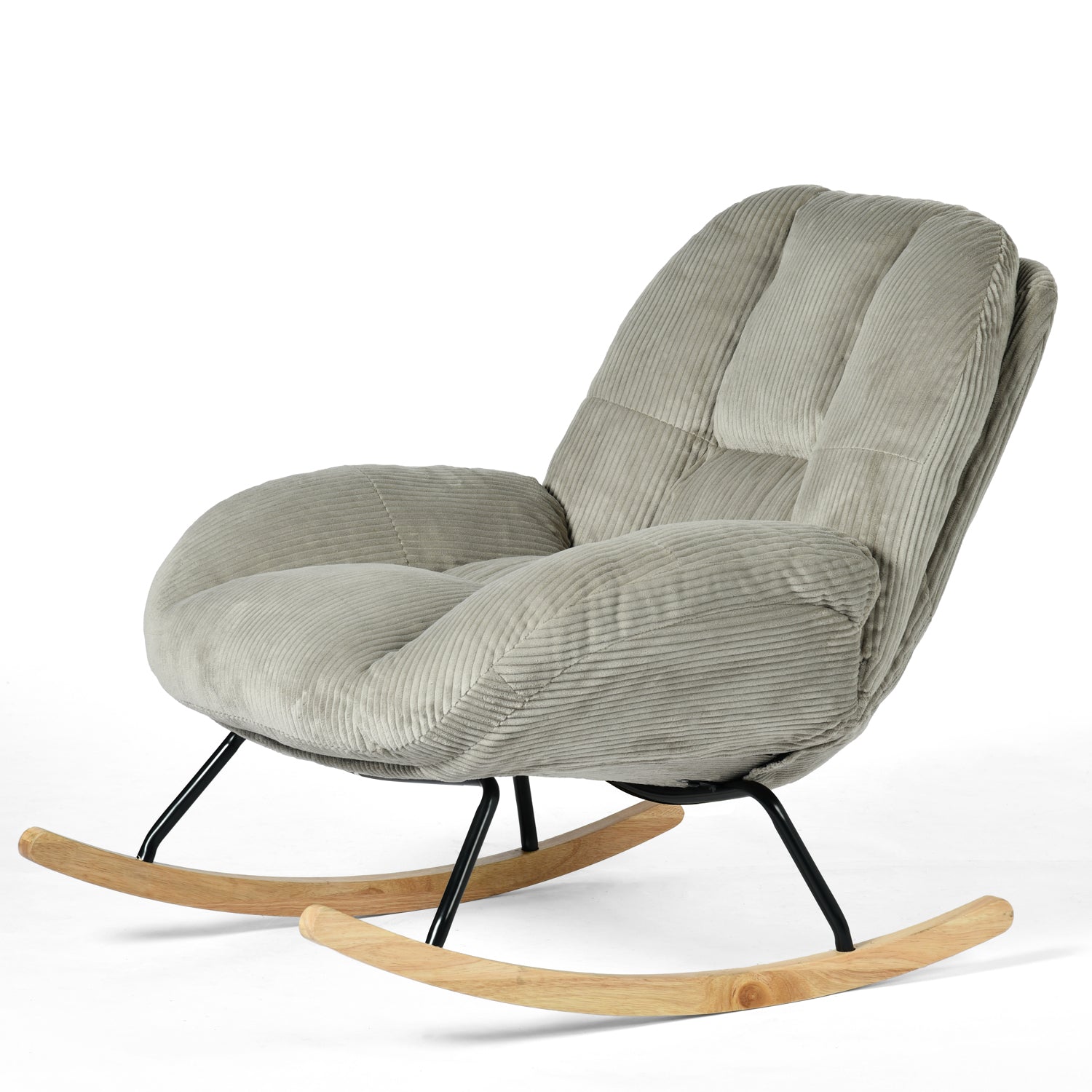 Lithops Corduroy Rocking Chair Modern Fabric Accent Chair