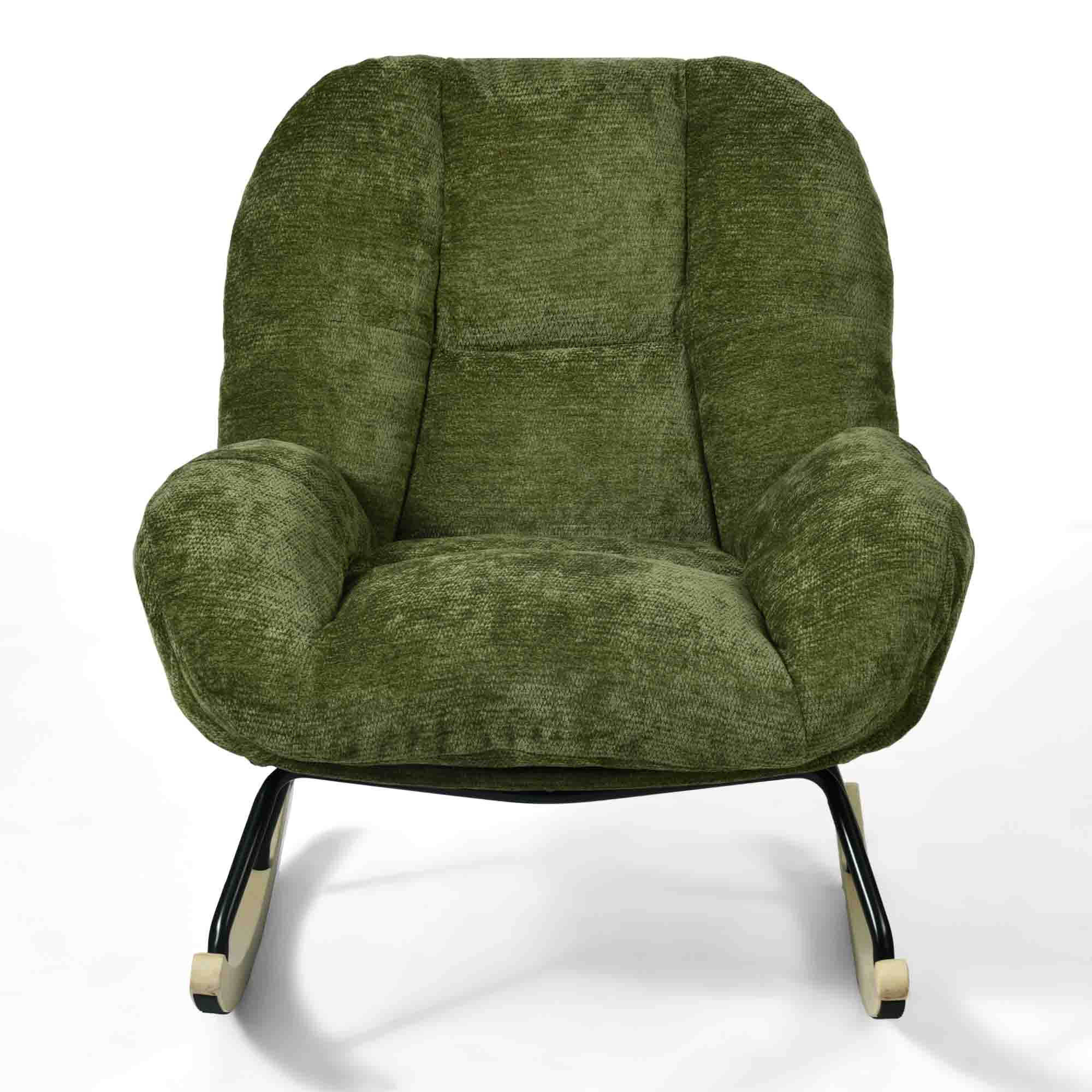 Lithops Corduroy Rocking Chair Modern Fabric Accent Chair