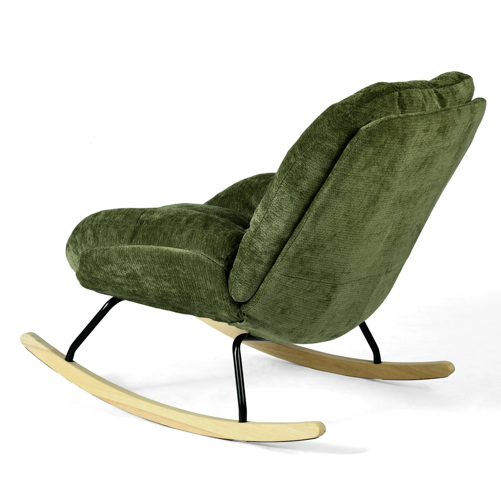 Lithops Corduroy Rocking Chair Modern Fabric Accent Chair