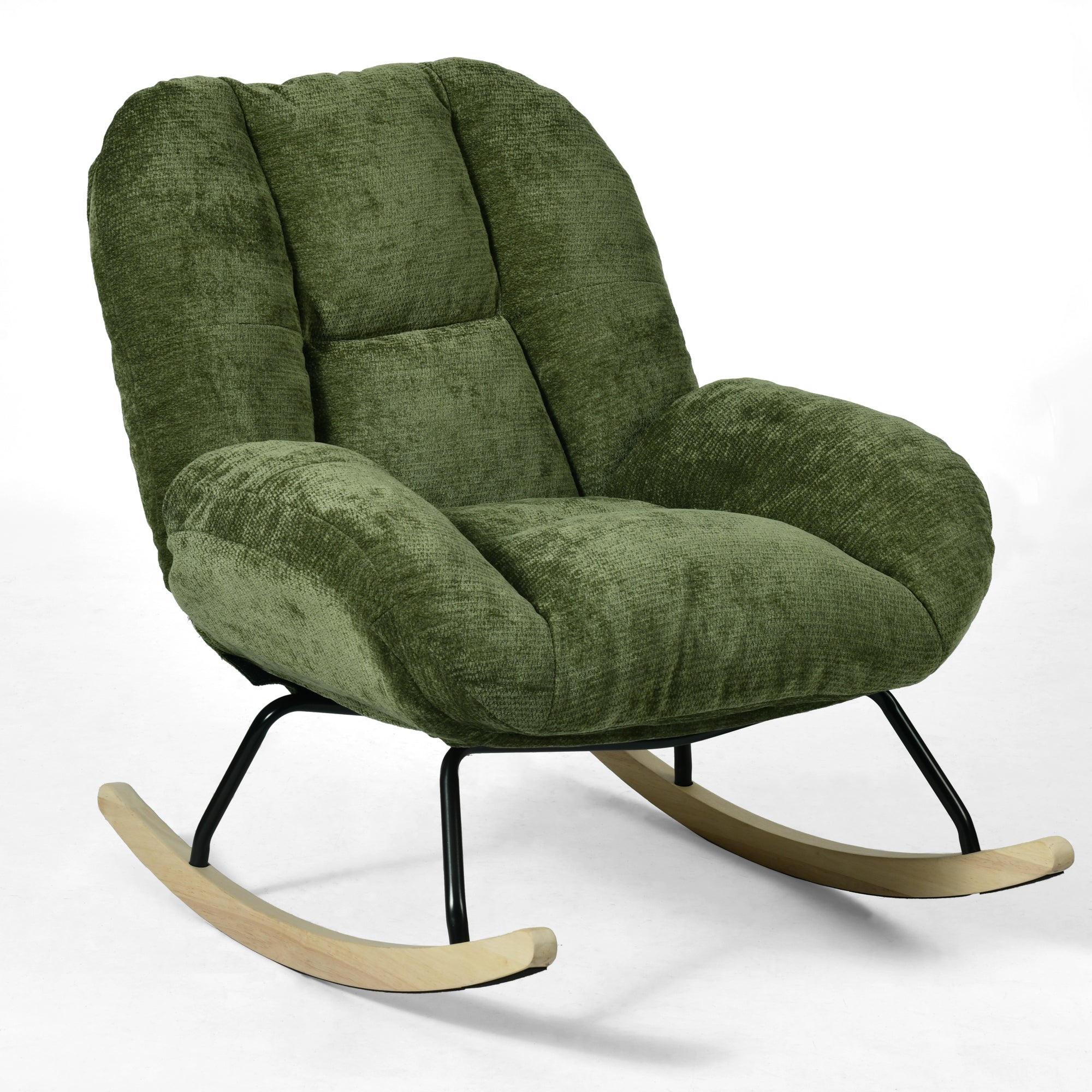 Lithops Corduroy Rocking Chair Modern Fabric Accent Chair