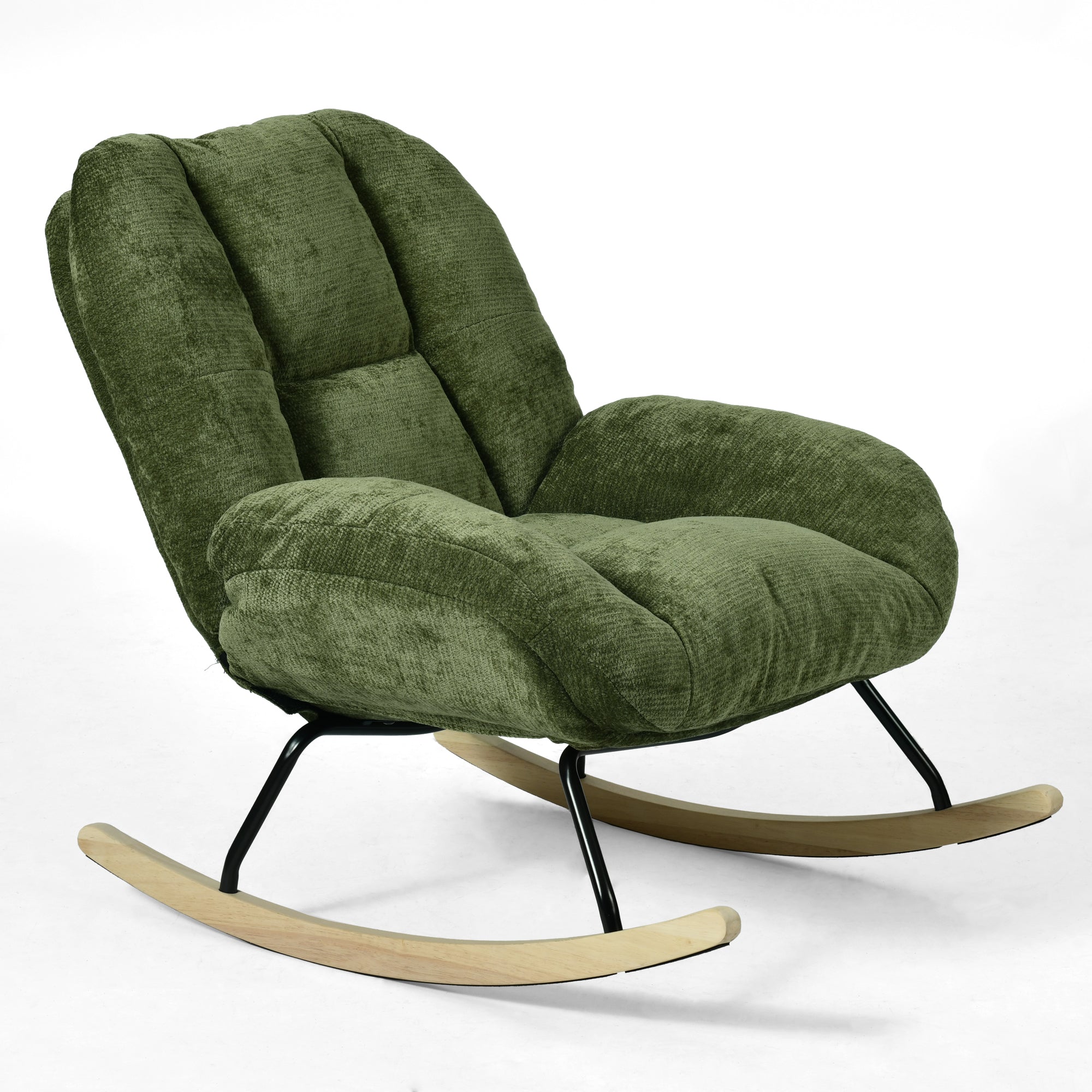 Lithops Corduroy Rocking Chair Modern Fabric Accent Chair