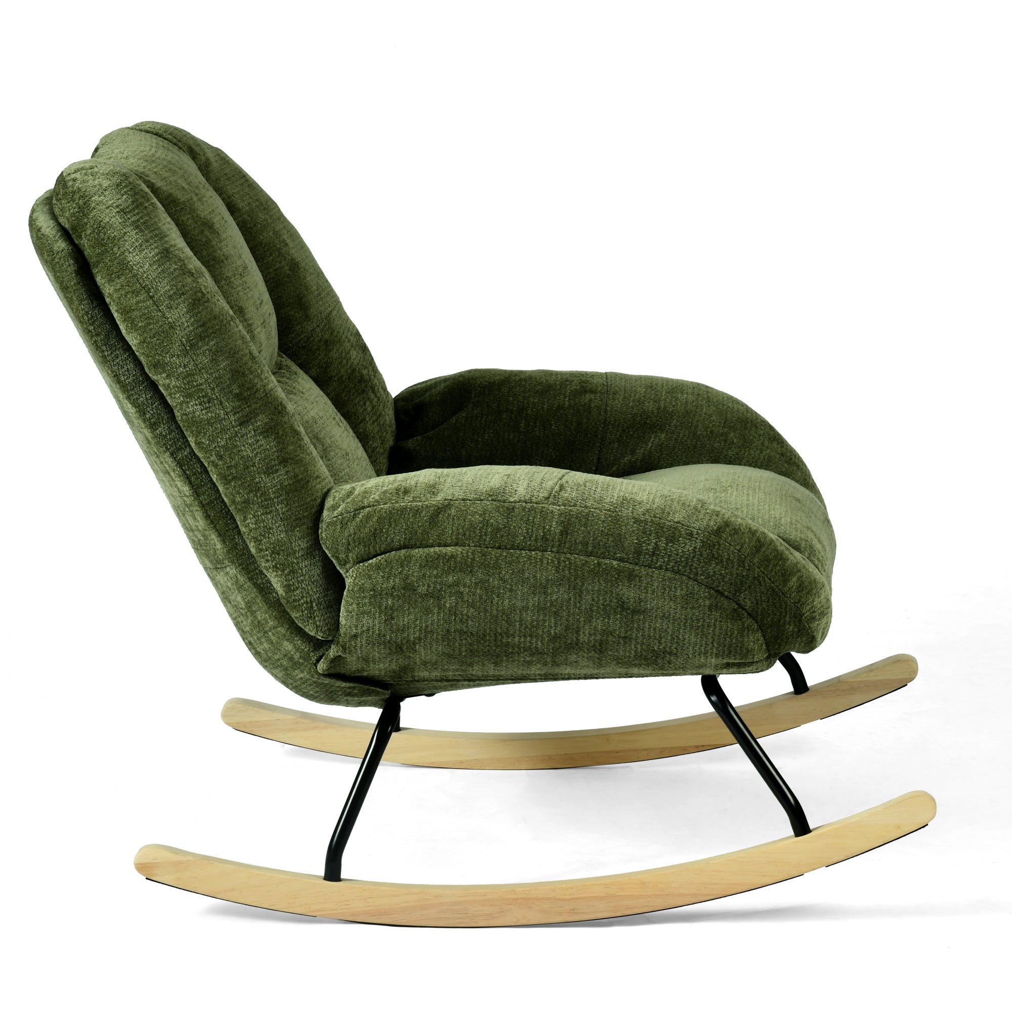 Lithops Corduroy Rocking Chair Modern Fabric Accent Chair