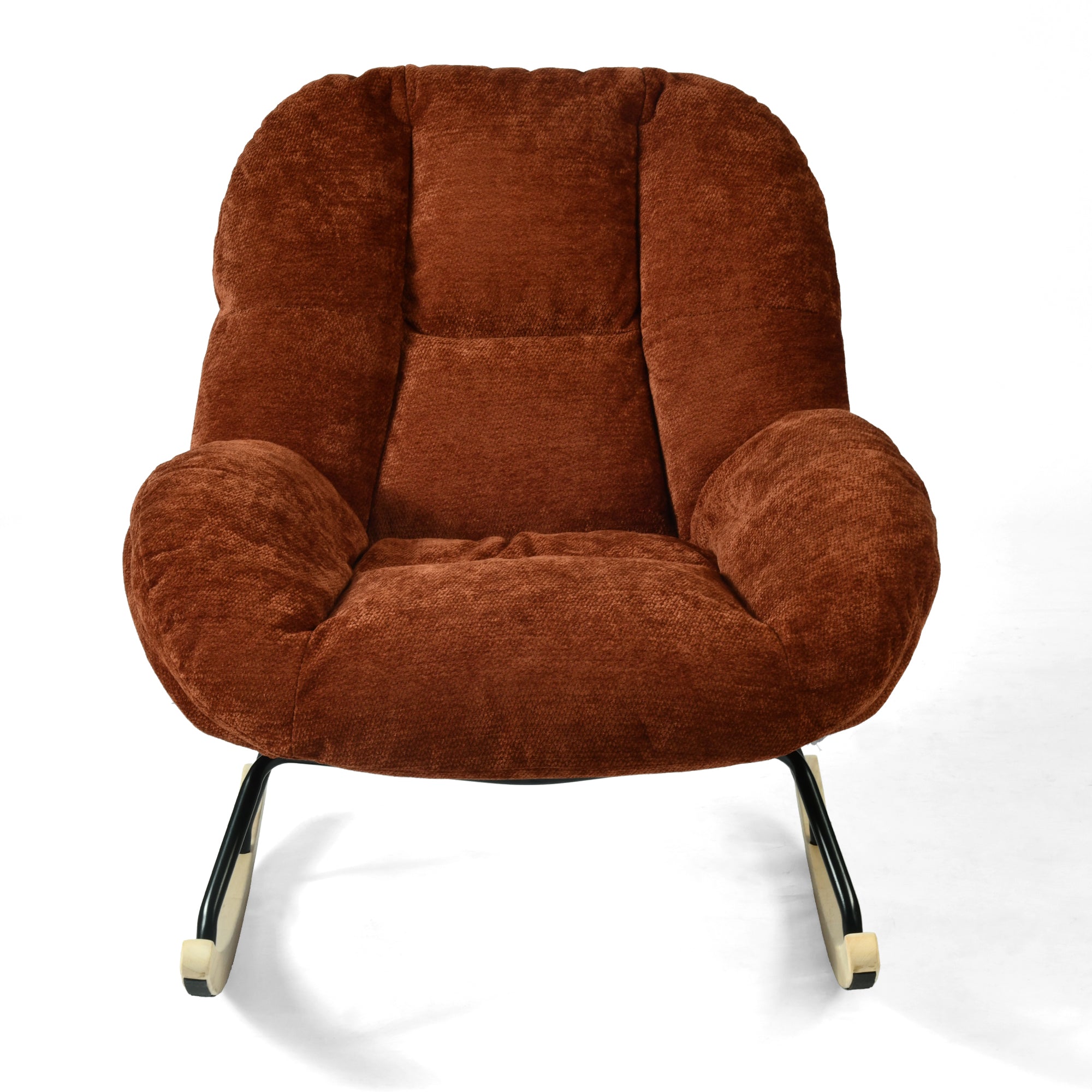Lithops Corduroy Rocking Chair Modern Fabric Accent Chair