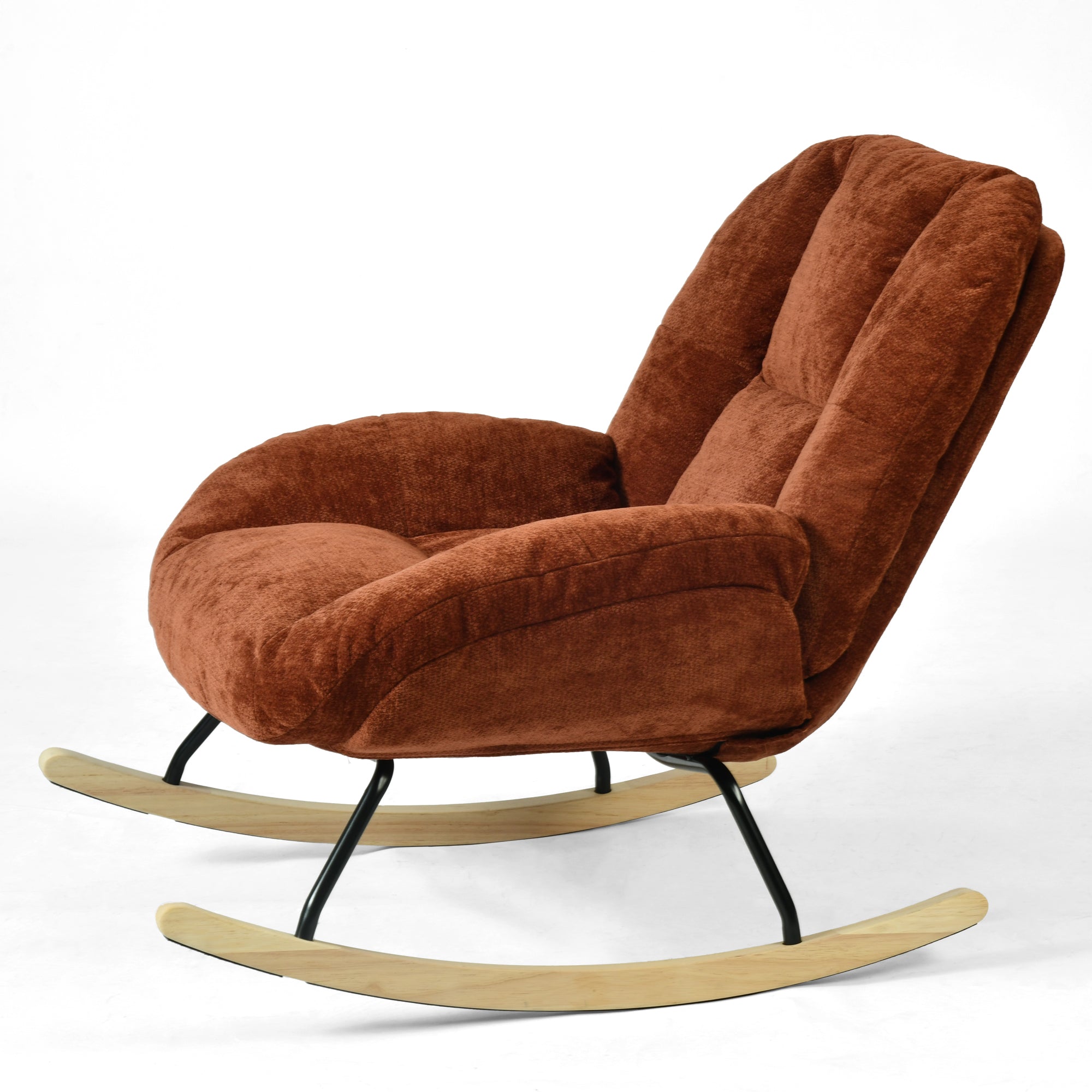 Lithops Corduroy Rocking Chair Modern Fabric Accent Chair