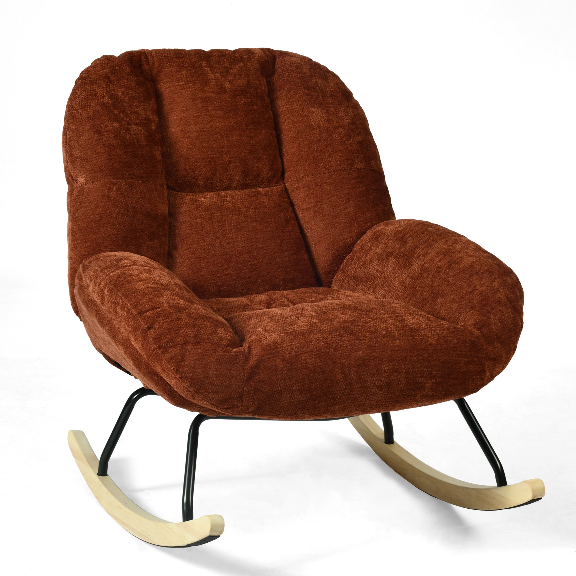 Lithops Corduroy Rocking Chair Modern Fabric Accent Chair