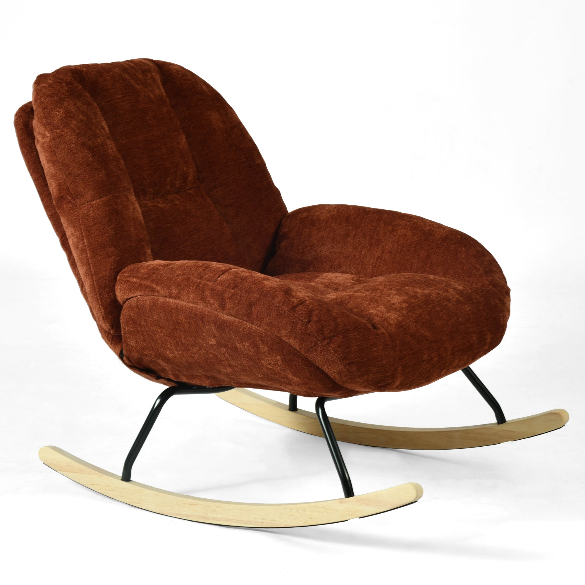 Lithops Corduroy Rocking Chair Modern Fabric Accent Chair