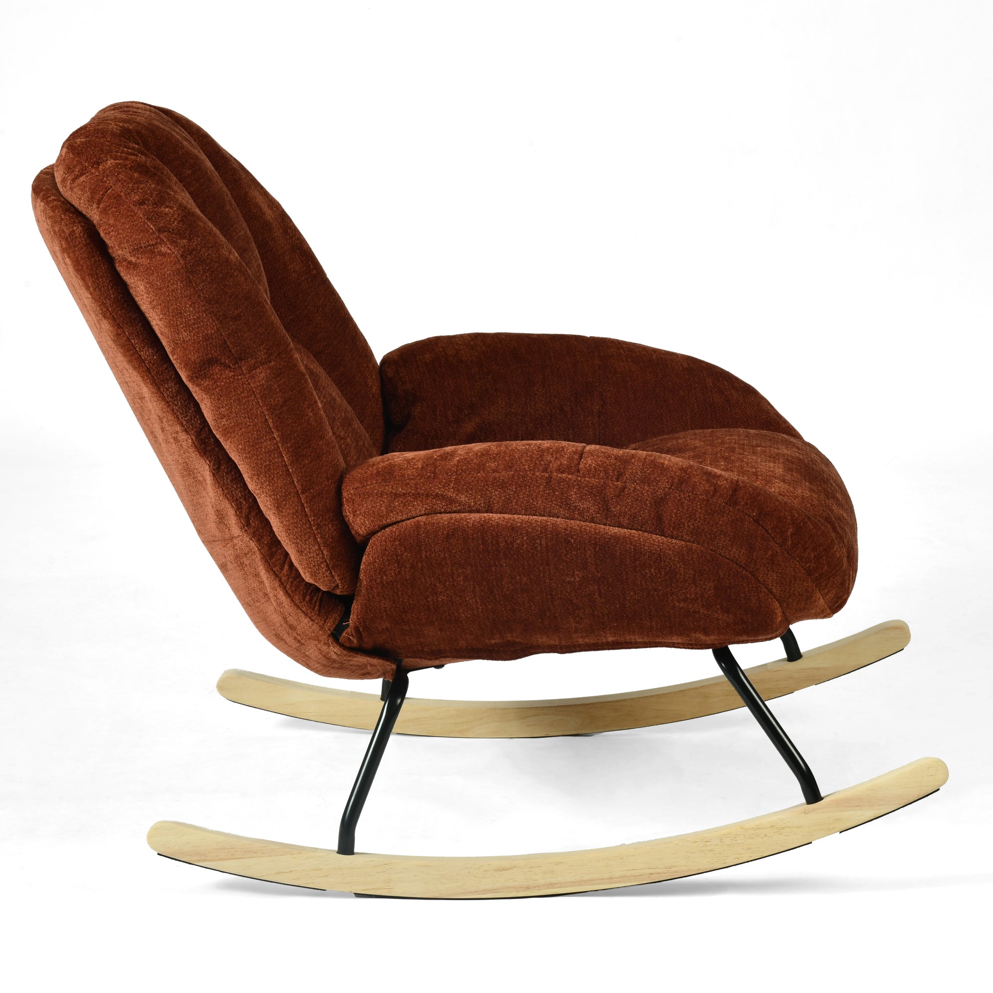 Lithops Corduroy Rocking Chair Modern Fabric Accent Chair