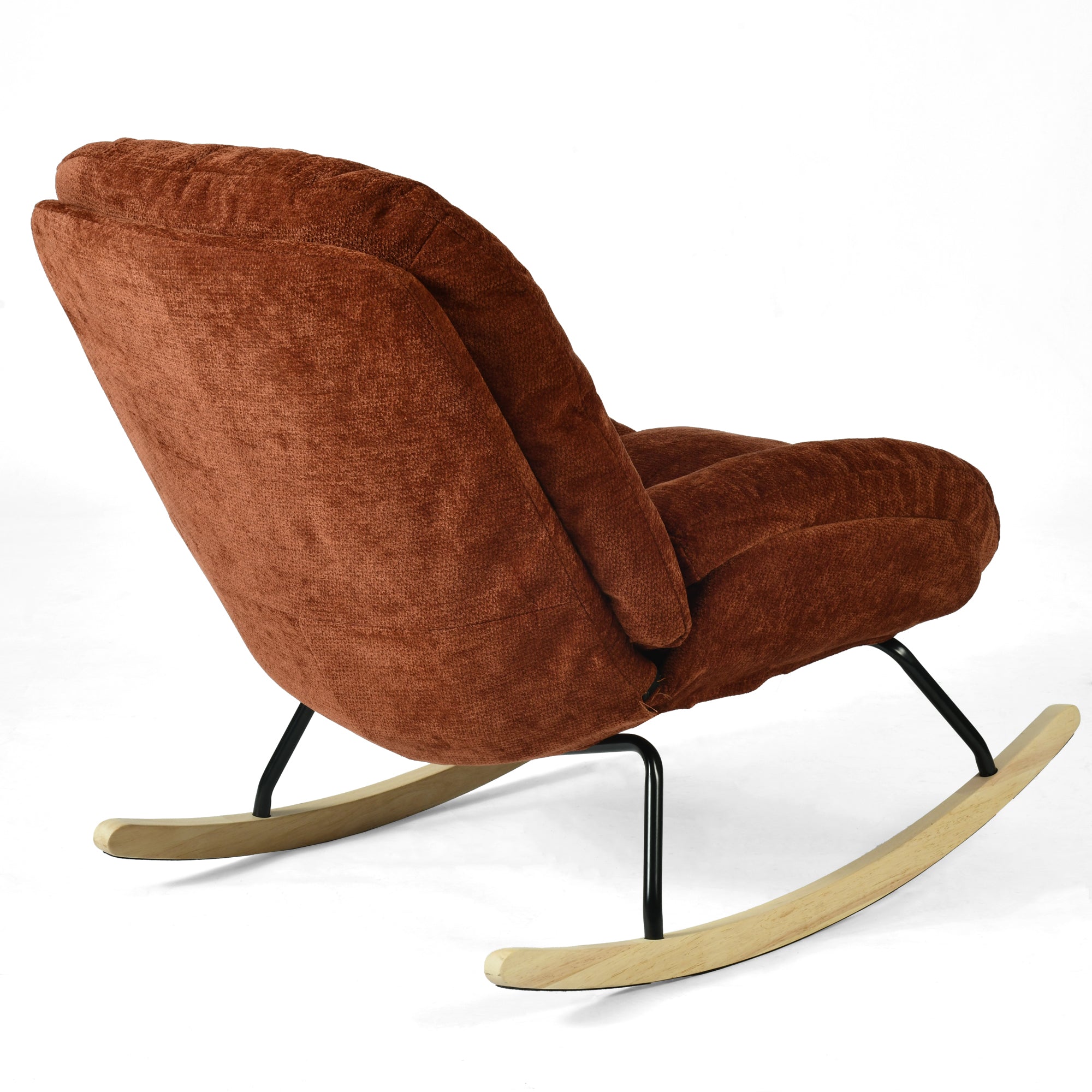 Lithops Corduroy Rocking Chair Modern Fabric Accent Chair