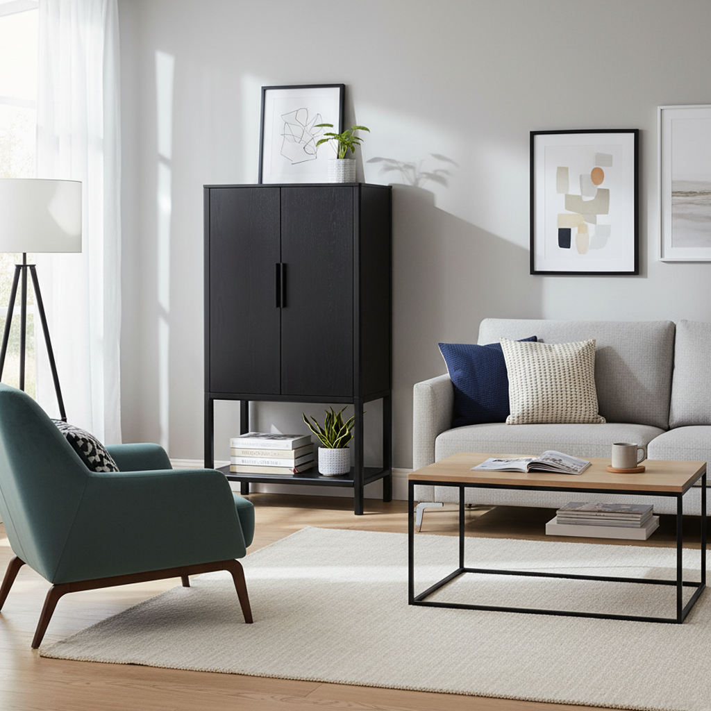 Storage Cabinet Multi-Shelf Tall Cupboard
