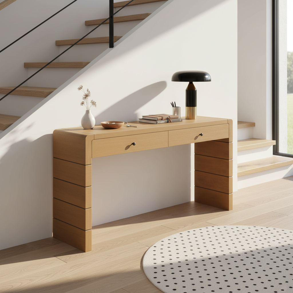 Arcade Wooden Console Table with 2 Drawers