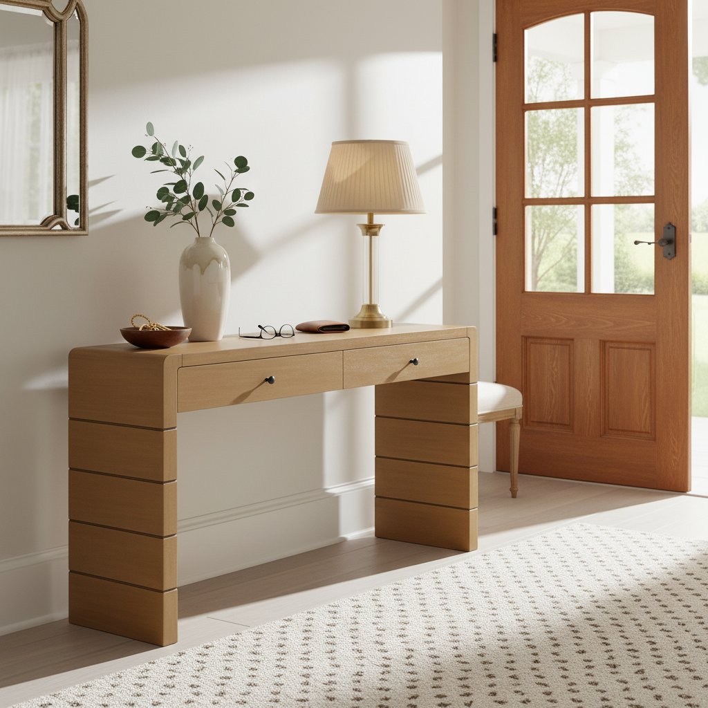 Arcade Wooden Console Table with 2 Drawers