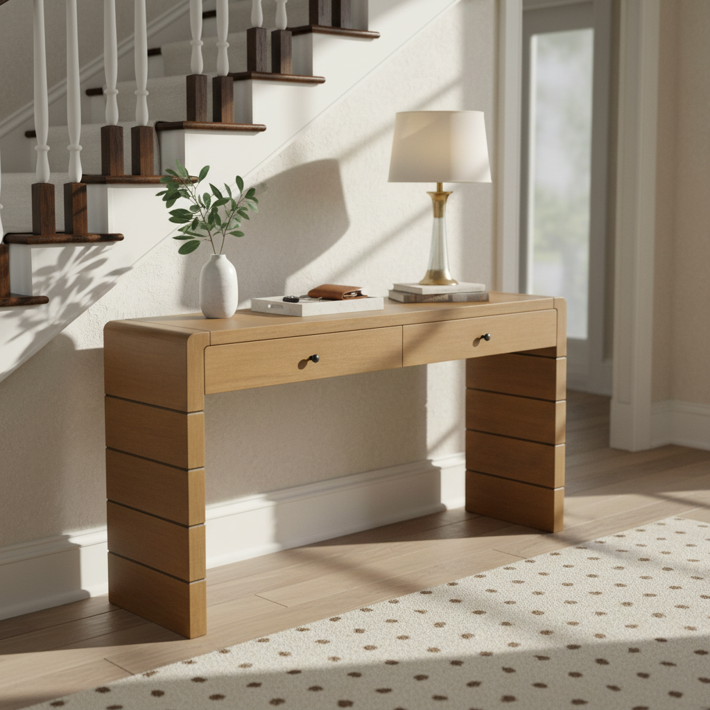Arcade Wooden Console Table with 2 Drawers