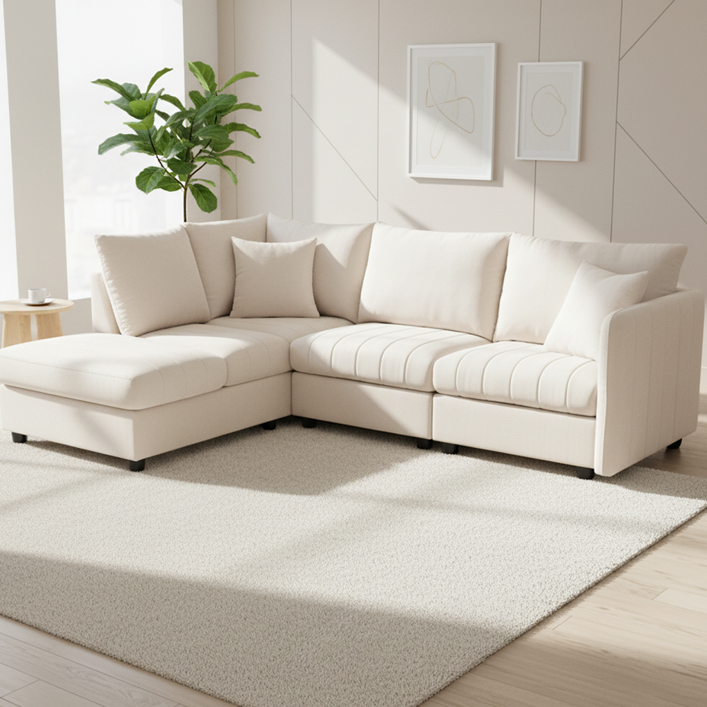 Fairbanks L-shaped Modular Sectional Sofa with Ottoman