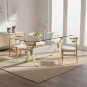 Nile 71inch Tempered Glass Dining Table