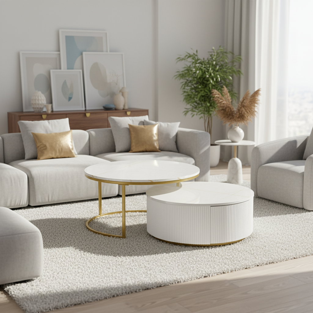 Biarritz Nesting Coffee Table Set with Storage Drawer