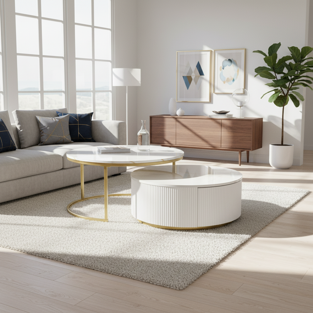 Biarritz Nesting Coffee Table Set with Storage Drawer