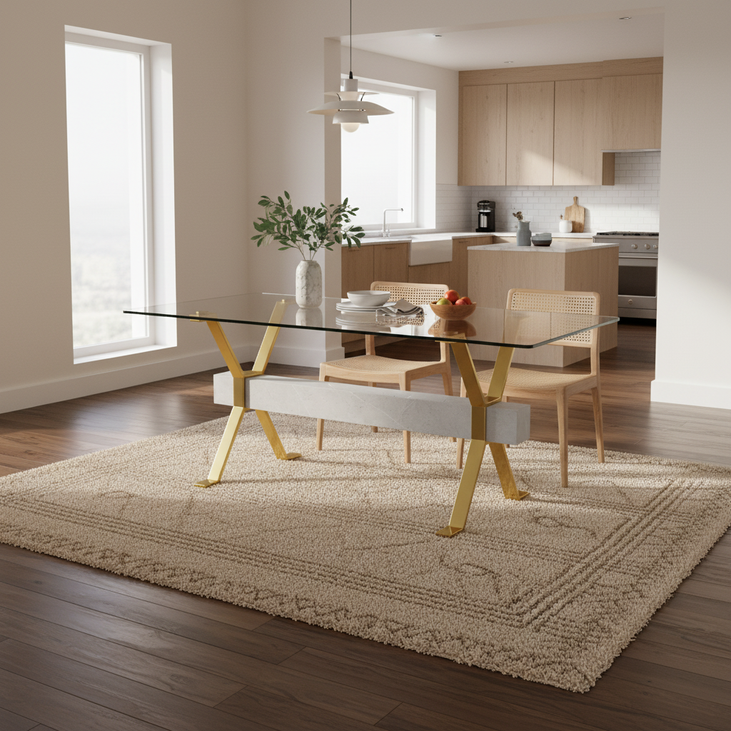 Nile 71inch Tempered Glass Dining Table