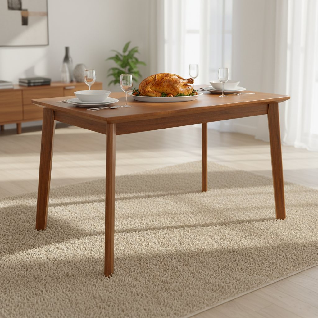 Seine Rubber Wood Modern 47" Dining Table