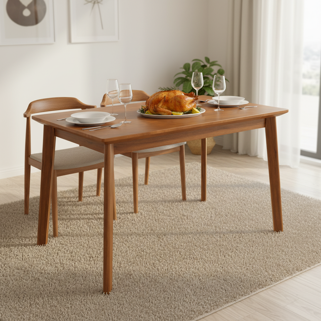 Seine Rubber Wood Modern 47" Dining Table