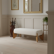 Taos Bouclé Upholstered Long Ottoman Bench