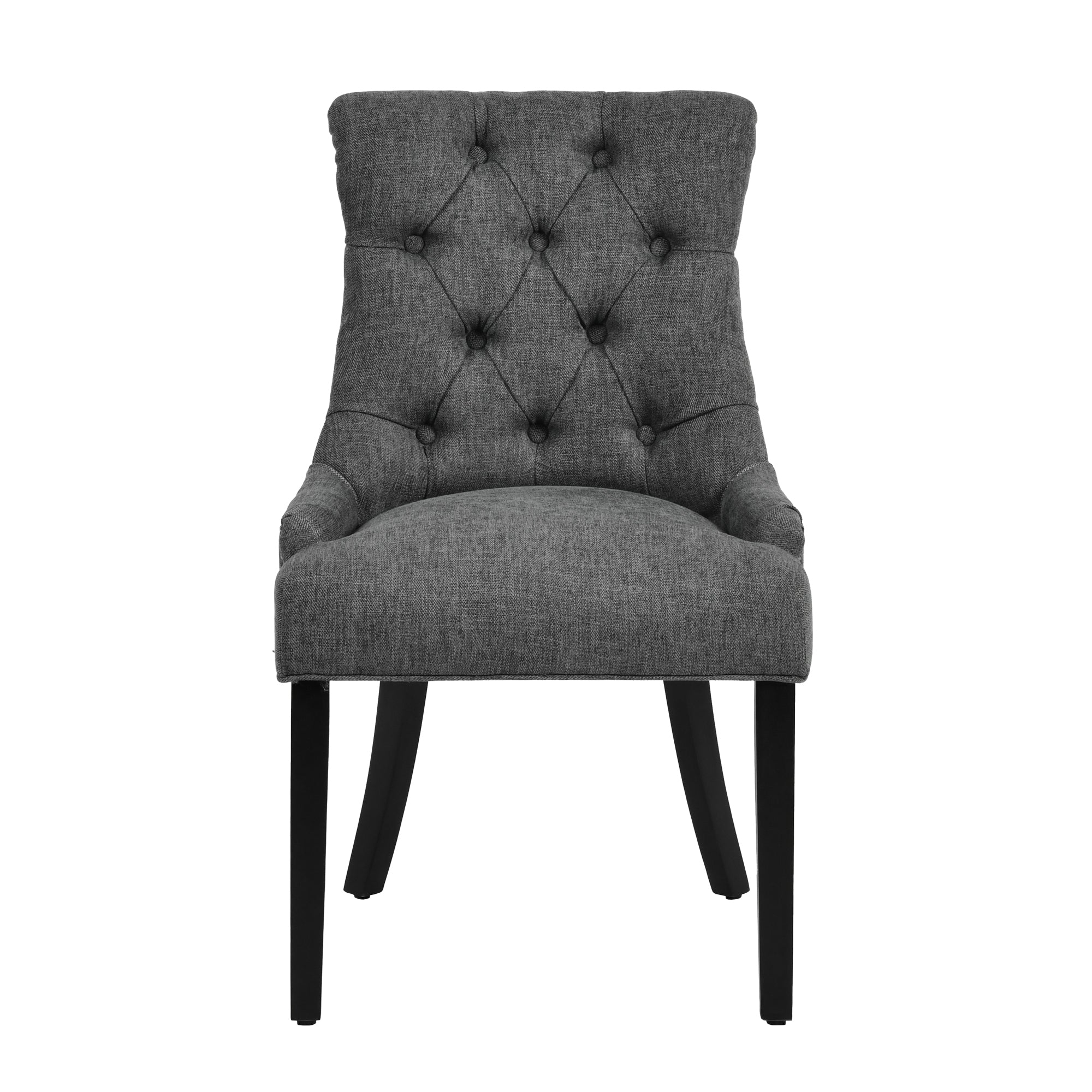 NUTTON Upholstered Tufted Back Dining Chair Set of 2 with Curved Legs