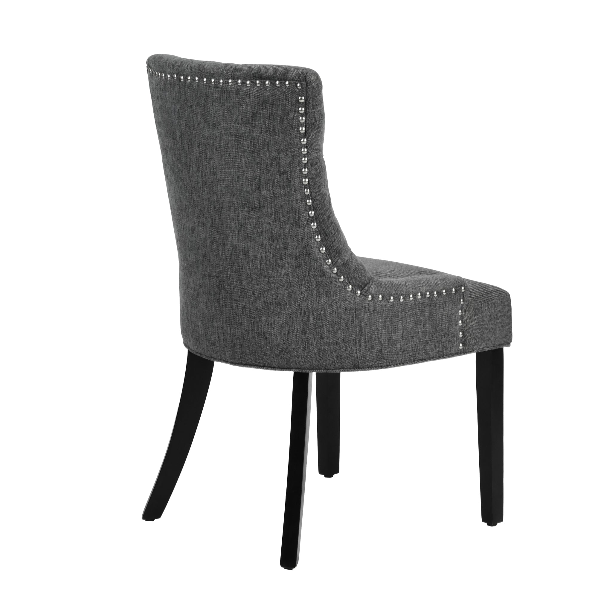 Homy Casa NUTTON EBONY CHARCOAL 2PC Dining Chair Set for Kitchen and Dining Room