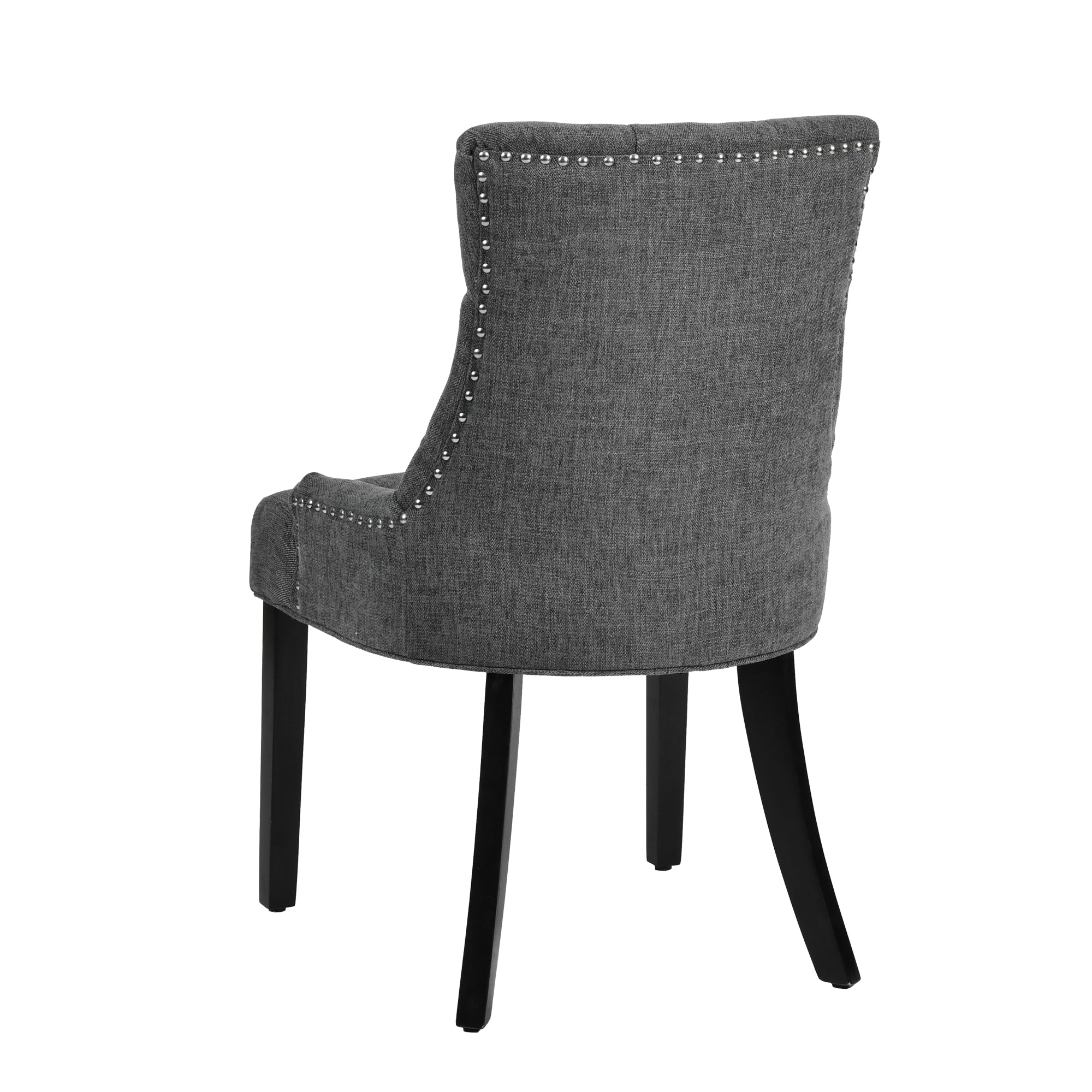 NUTTON Upholstered Tufted Back Dining Chair Set of 2 with Curved Legs