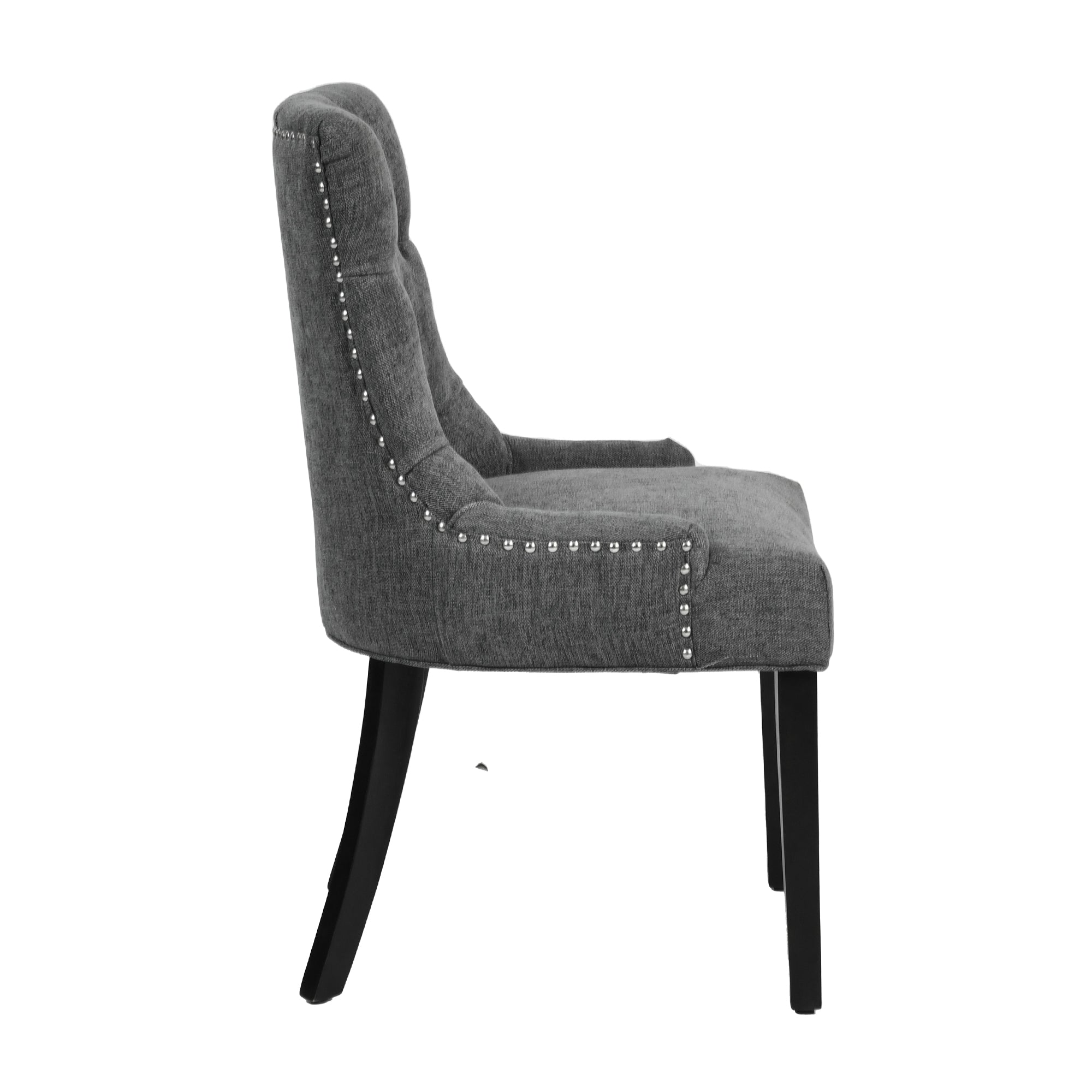 NUTTON Upholstered Tufted Back Dining Chair Set of 2 with Curved Legs