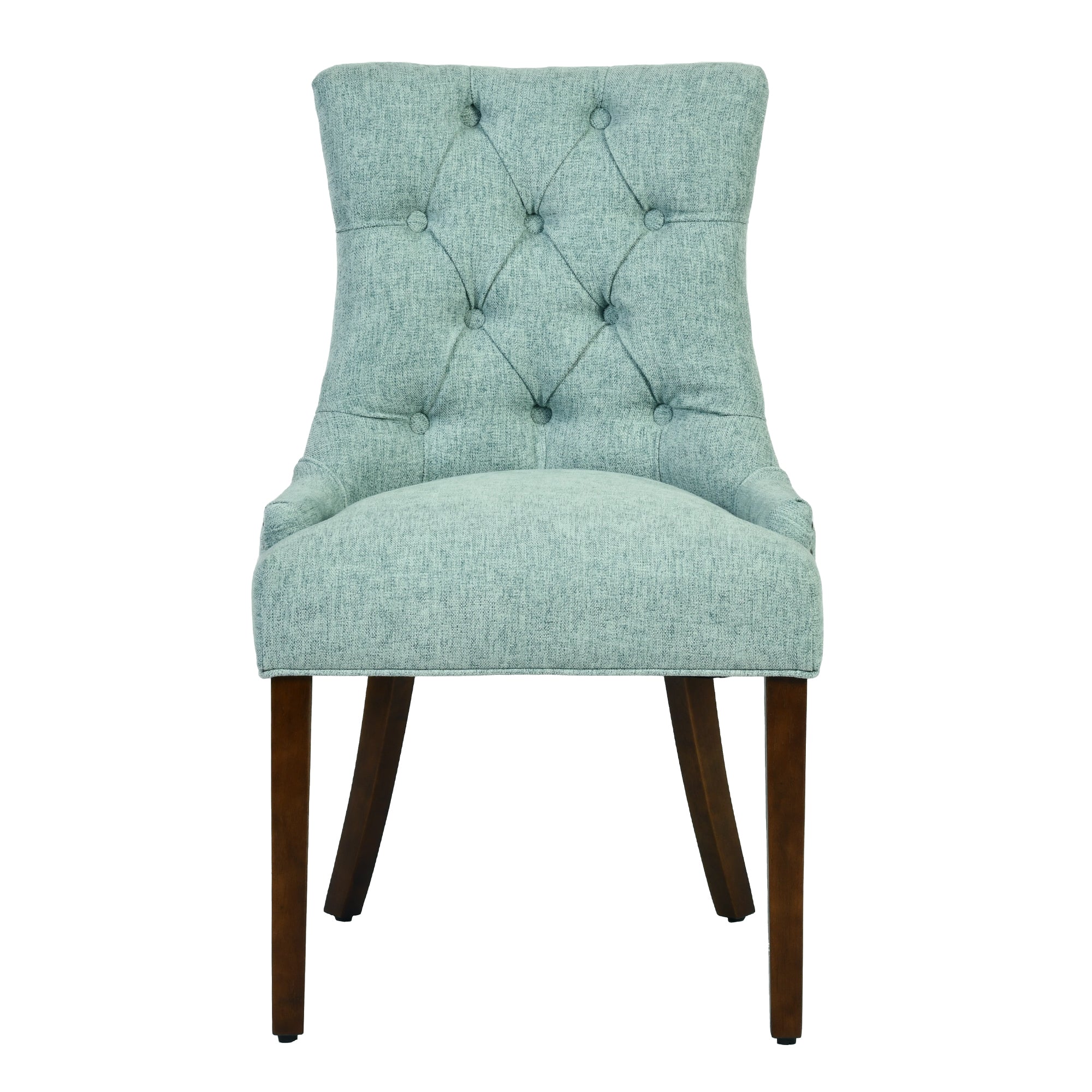 NUTTON Upholstered Tufted Back Dining Chair Set of 2 with Curved Legs