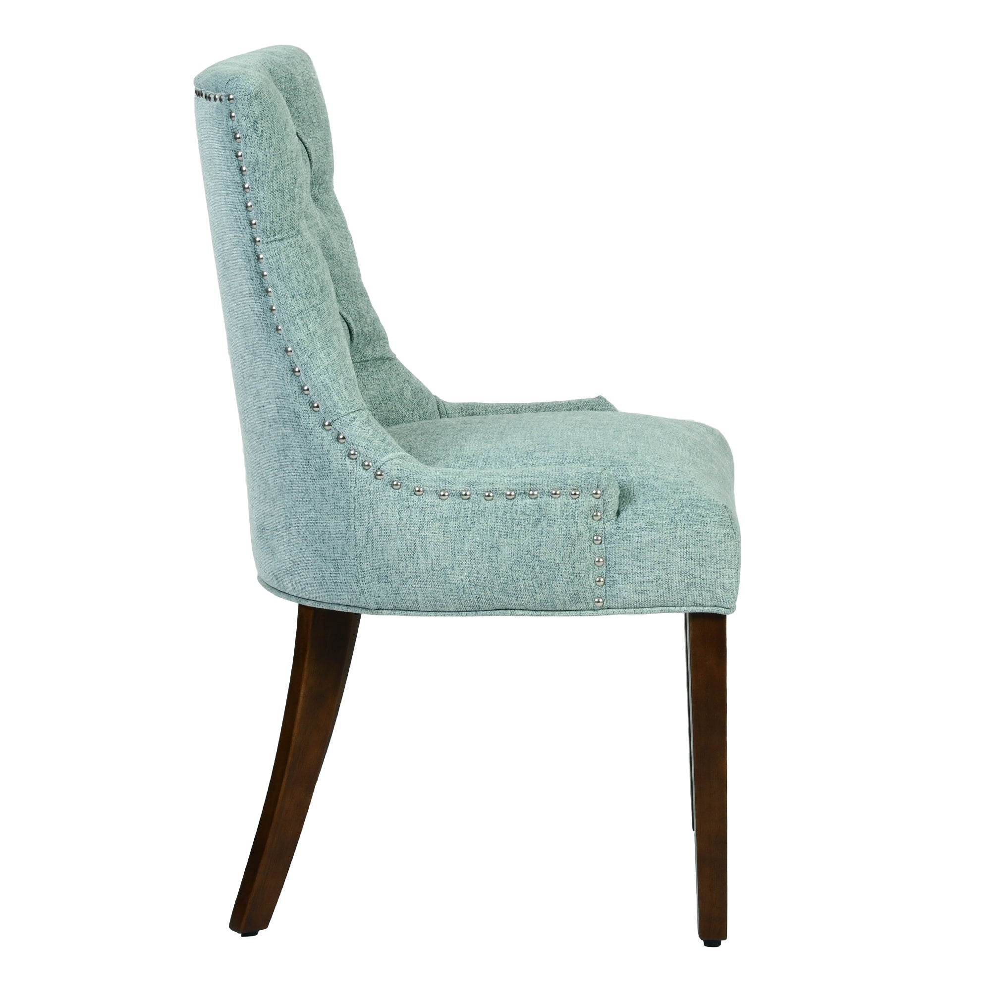 NUTTON Upholstered Tufted Back Dining Chair Set of 2 with Curved Legs